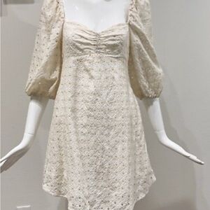Elegant Cream Lace Dress